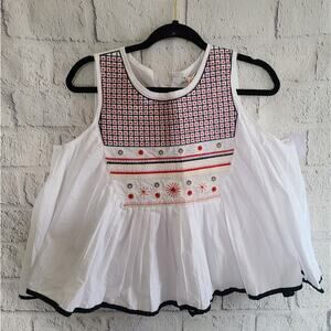 Mizumi Retro Cottage Style White Ruffled Blouse NWT SZ M